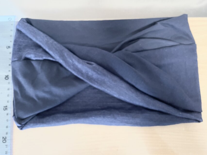 ネイビー&ネイビー綿100リネン麻100%国内手作りネックウォーマー新品