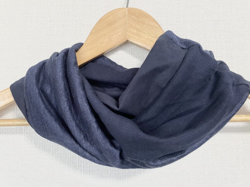 ゆったりリネン麻100%グレー&メッシュ生地シングルネックウォーマー ゆったりリネン麻100%グレー&メッシュ生地シングルネックウォーマー