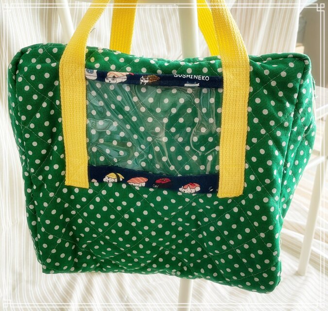 図書館バック　グリーン