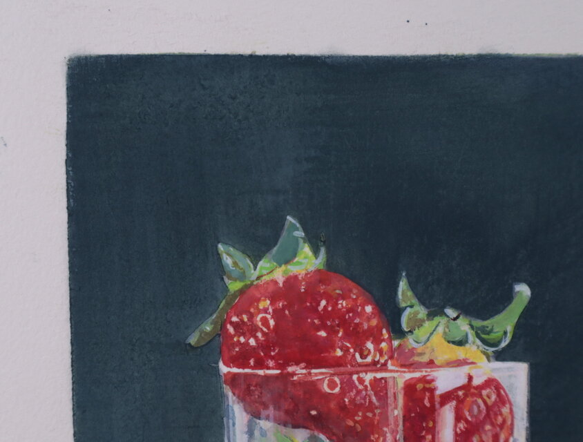 アクリル「グラスの中の3つの苺」 | iichi 日々の暮らしを心地よく