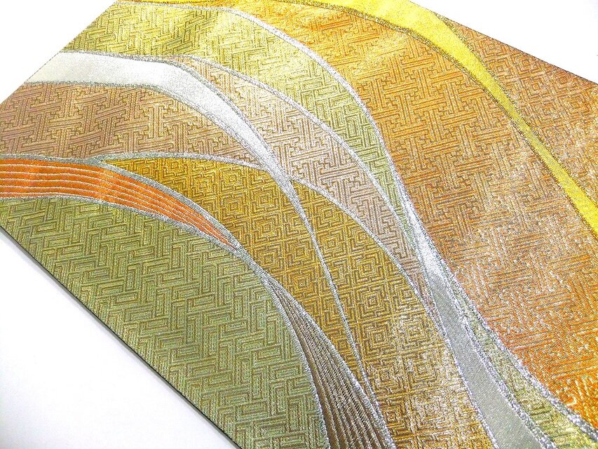 table runner 金彩「瑞雲」　帯リメイク 16)2297】31×84cm/テーブルセンター・敷物/流れ熨斗・和風・帯リメイク