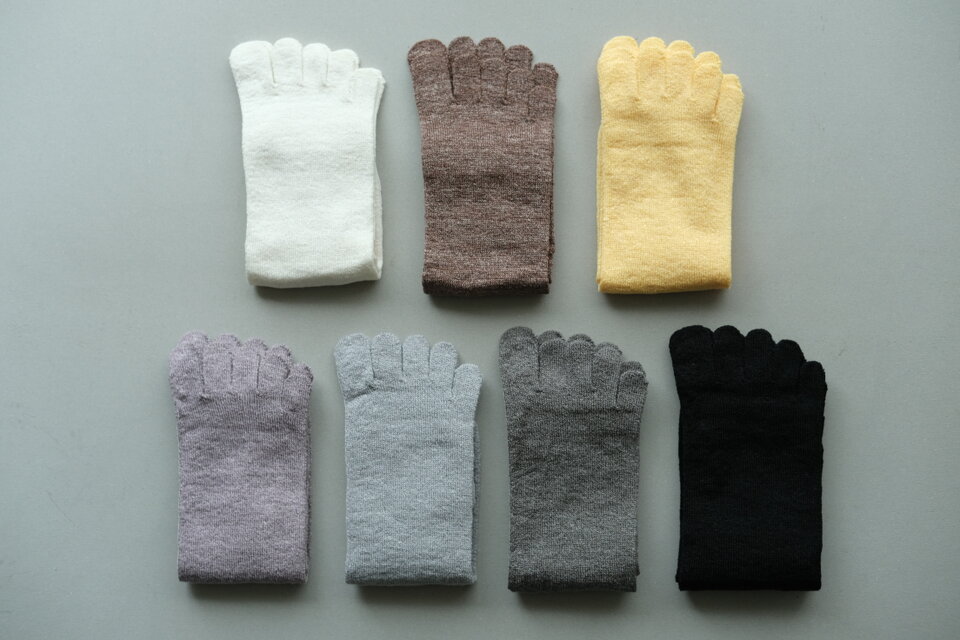 【再入荷】リネンキュプラ五本指ソックス｜22-24cm｜7色