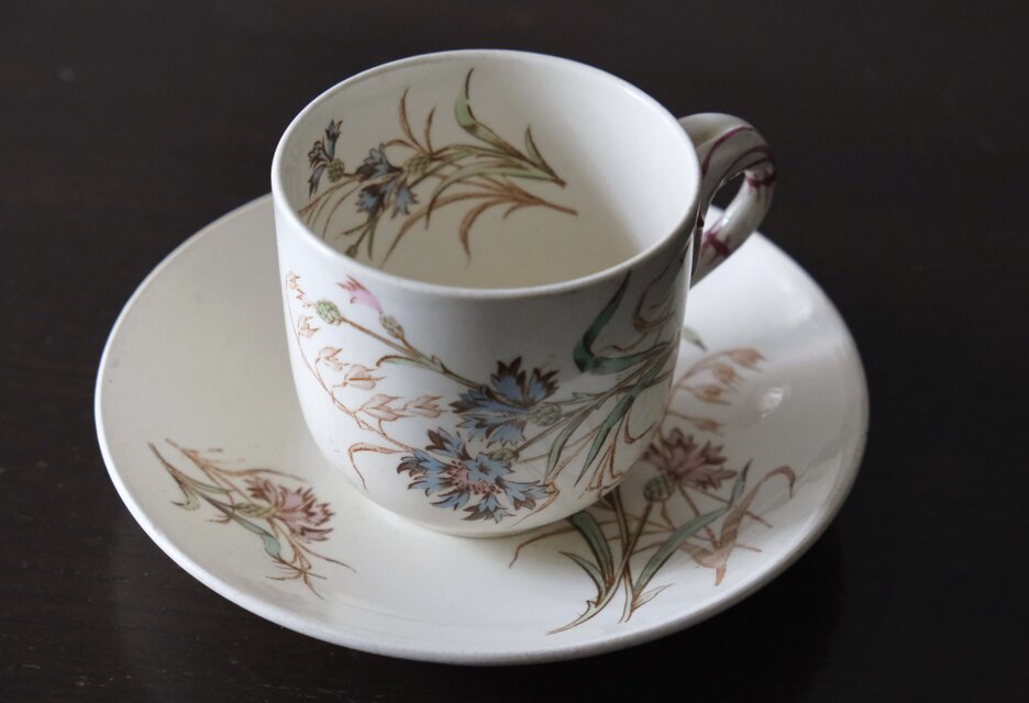 K&G Luneville リュネヴィル 矢車菊 カップ アンド ソーサー フランス