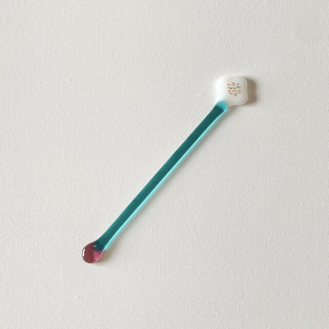 お花のマドラー / ブルーグリーン ホワイト