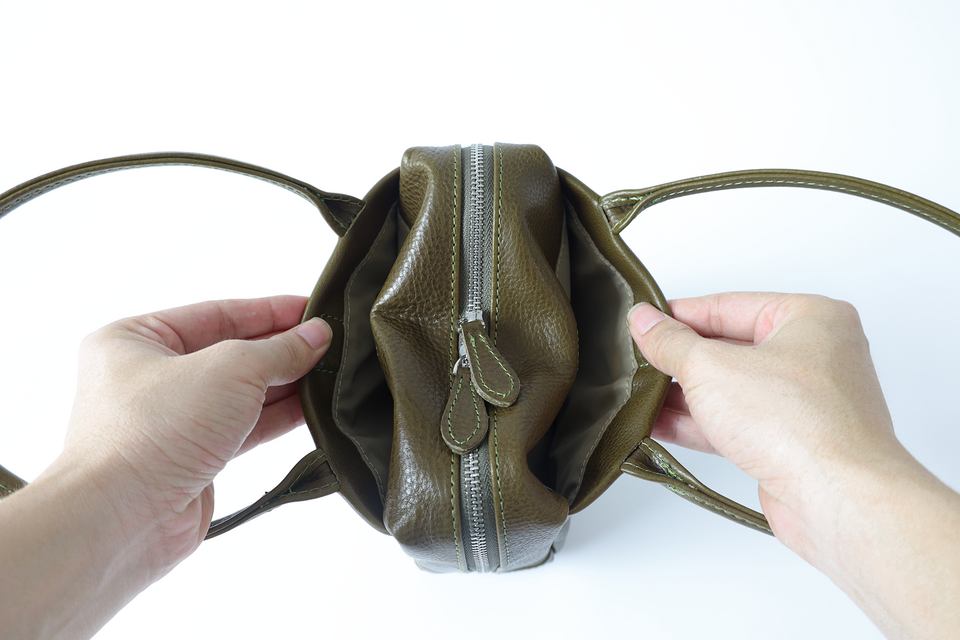 柔らかいヌメ革】トートバッグミニスクエアバッグ｜手提げに便利な上品