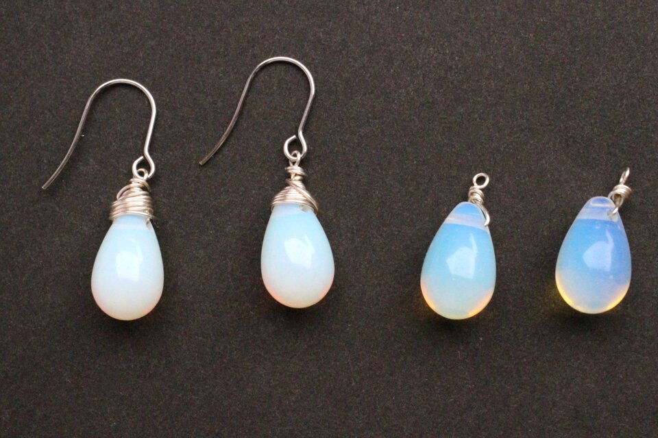 大粒シンセティックオパール ピアス／イヤリング | iichi 日々の暮らし