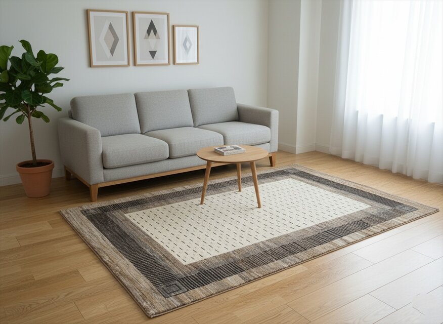 夏は涼しく冬は暖かい　天然無染ラグ　肌ざわり最高　ガゼニラハット　182x121cm　P111