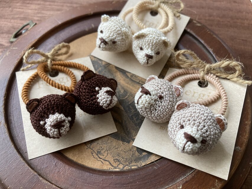 くまのミニヘアゴム2個set