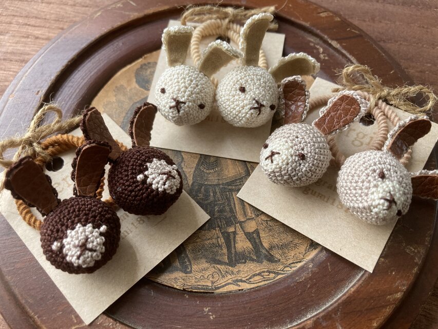 うさぎのミニヘアゴム2個set