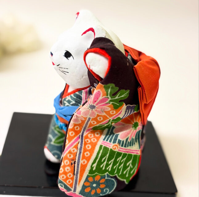 一閑張り（猫） 一閑張り張子 お着物招き猫 | iichi 日々の暮らしを心地よくする