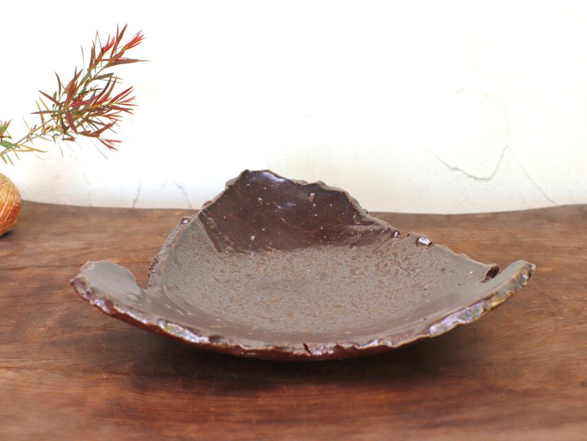 備前焼 ちぎり皿(幅約21cm)　sr8-035