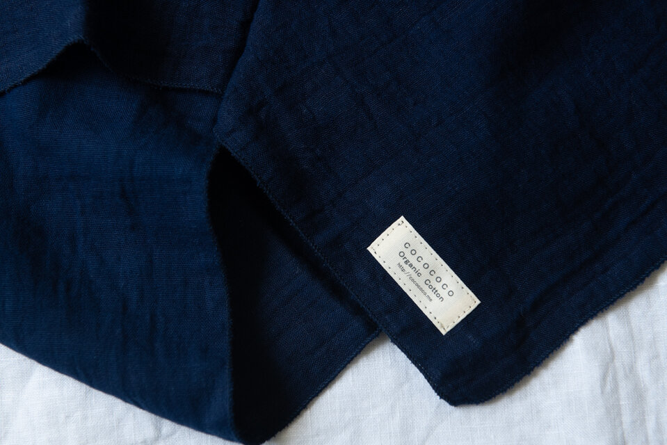 藍染】リネン混ガーゼ日除けスカーフ【Organic Cotton】 | iichi 日々
