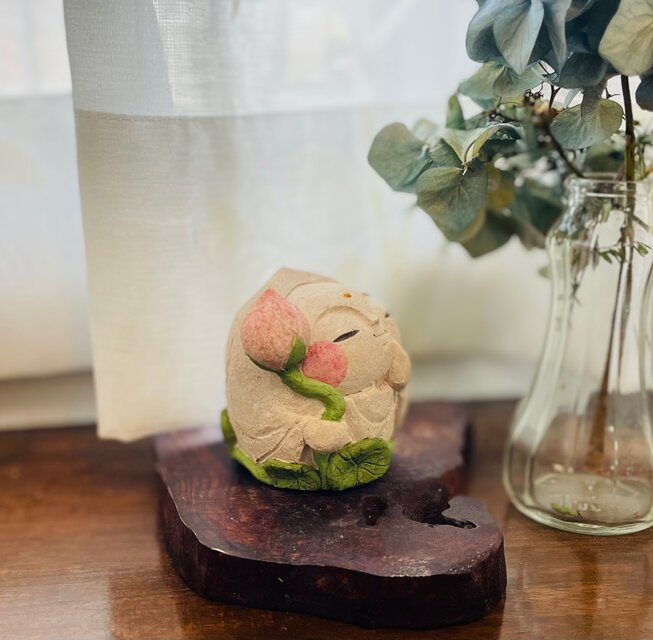 白豆地蔵 蓮の錫杖(蓮の葉の台座) | iichi 日々の暮らしを心地よくする