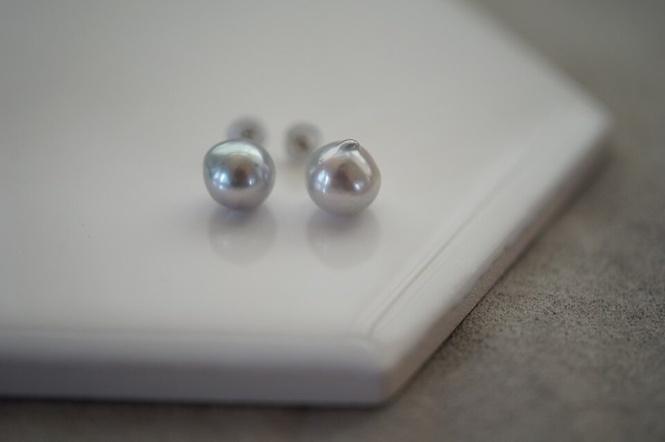 【drop】PT900 あこやパールピアス
