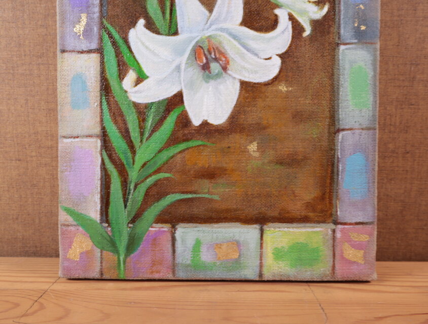 油絵「trumpet lily」 | iichi 日々の暮らしを心地よくする