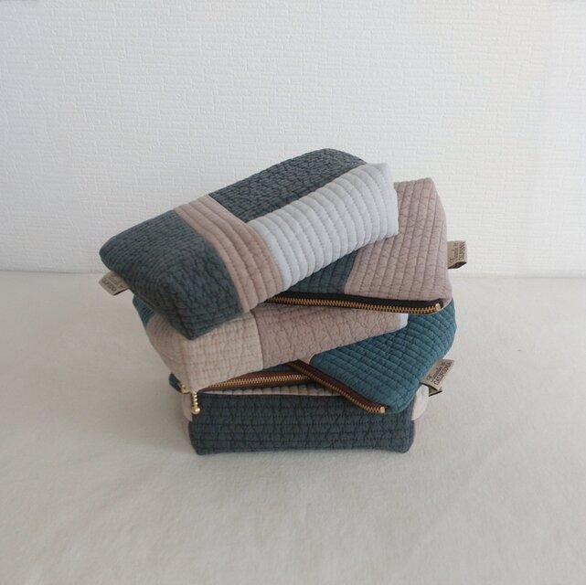 ヌビ パッチワーク ファスナーポーチ | iichi 日々の暮らしを心地よく