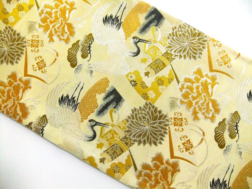 16)2303】85cm/アンティーク帯リメイク/古典文様/テーブルセンター