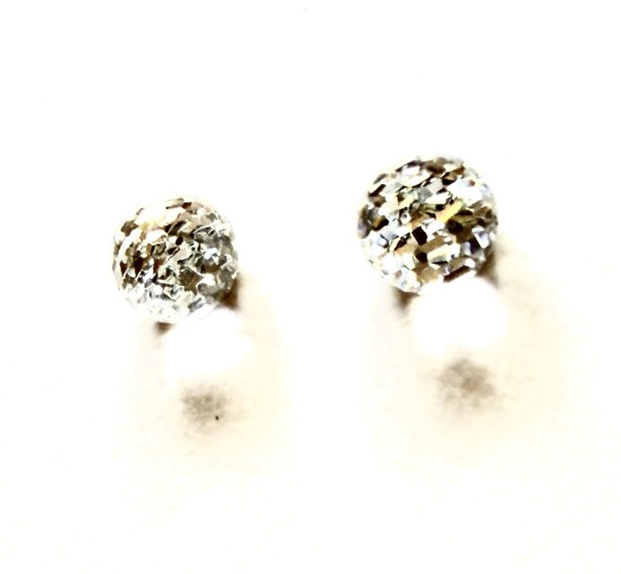 スワロフスキー disco クリスタルCAL ミラーボール 8mm ピアス