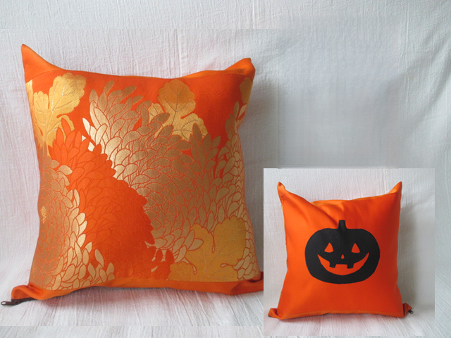 u136　帯 クッションカバー　座布団カバー　ファスナー　40x40cm　おしゃれ