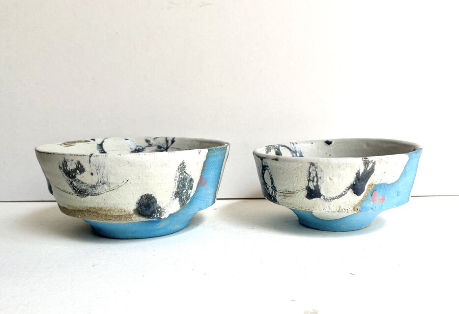 水色ピンク23,24セット 小鉢M,Sセット　向付