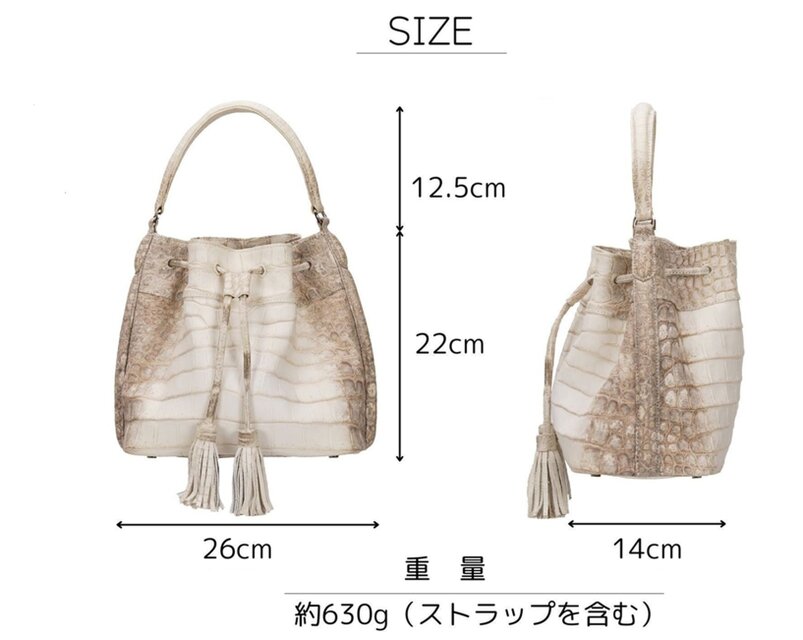 クロコダイル　ヒマラヤ　ワンショルダー　ハンドバッグ　2way ゴールド金具　白 ヒマラヤクロコダイル ハンドバッグ 2way ミニ 小さめ バッグ 本