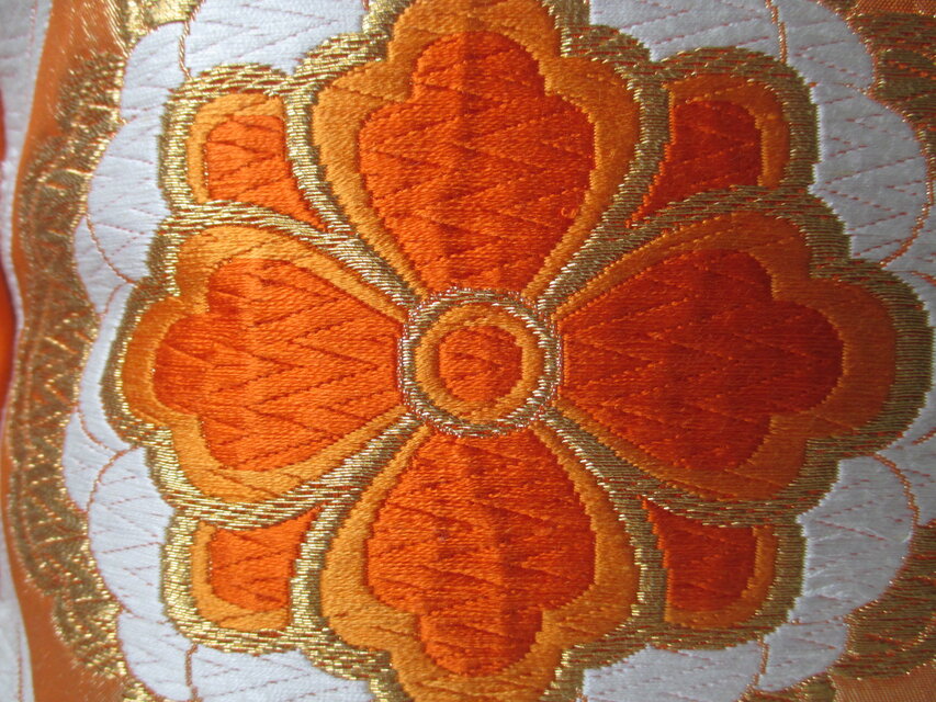 u139 裏地付 帯 クッションカバー 座布団カバー ファスナー 40x40cm