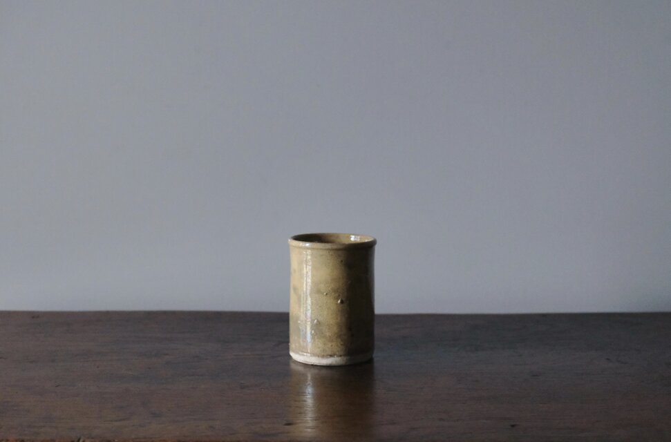 南仏 黄釉 ポット ファーマシーポット  h11.2cm フランス アンティーク 0502053