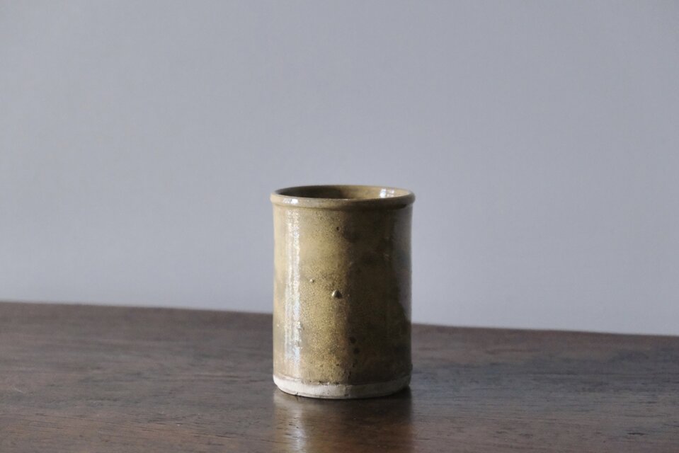 南仏 黄釉 ポット ファーマシーポット h11.2cm フランス アンティーク