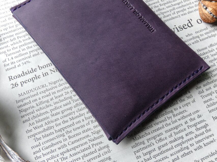 イタリア革のポケットティッシュケース／ラベンダー | iichi 日々の