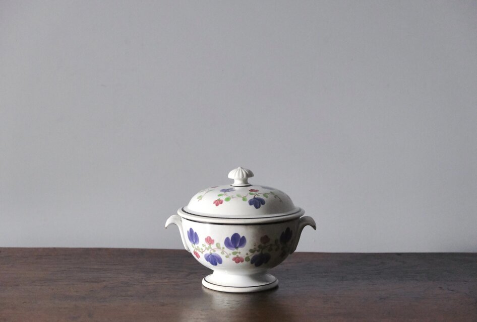 Creil&Montereau 花絵 ブイヨン ボウル フランス アンティーク 0502218