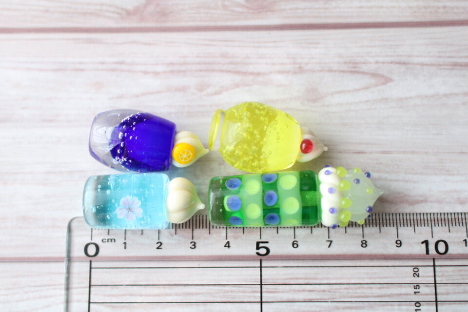 ガラスのミニチュアスイーツセット☆ガラスのミニチュア喫茶店