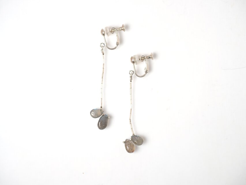 <MTO> -Labradorite- long earrings