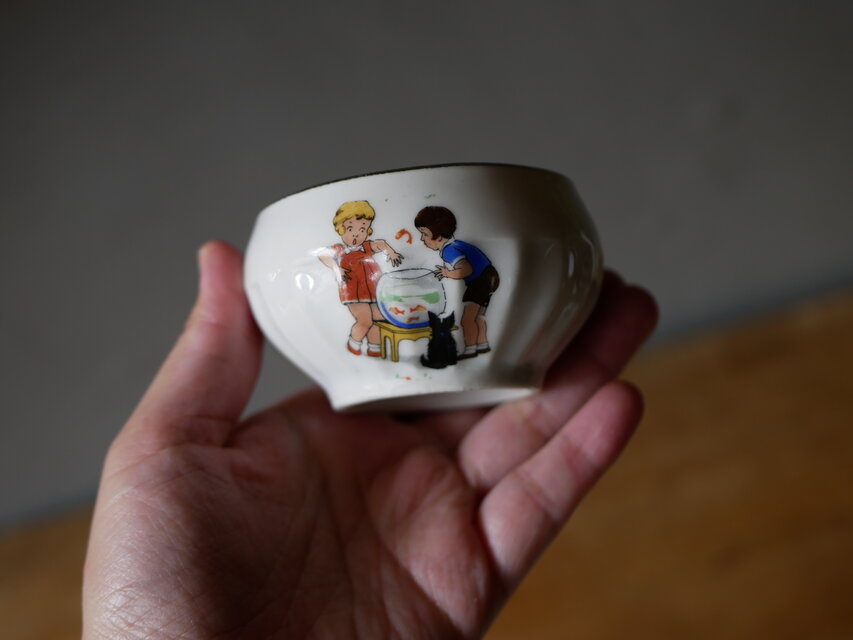 ディネット セット 子供の絵柄 フランスアンティーク