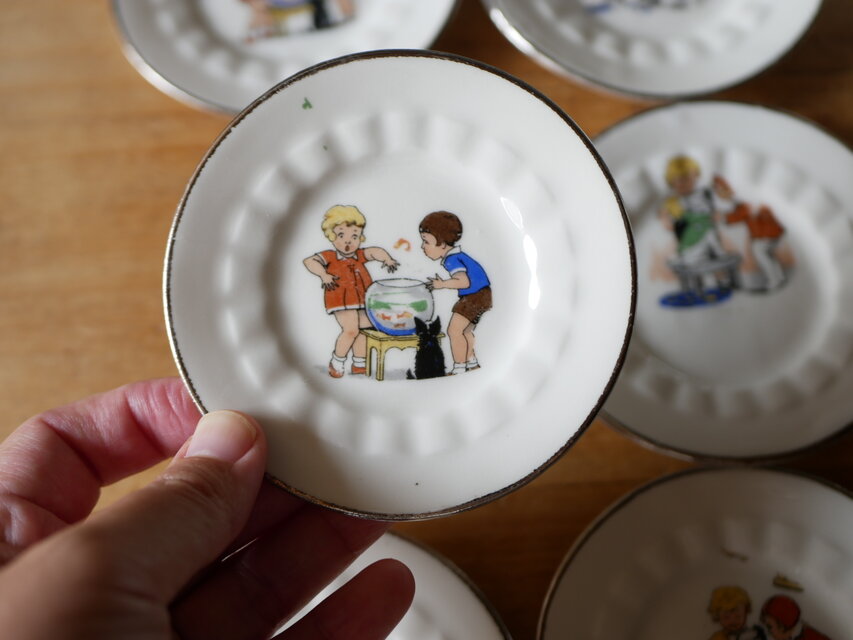 フランス　アンティーク　ディネット　セット ディネット セット 子供の絵柄 フランスアンティーク アンティークの