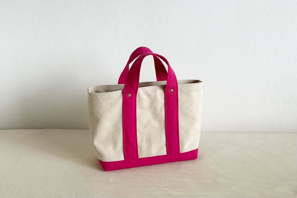 TOTE BAG -bicolor- (M) / ecru × pink