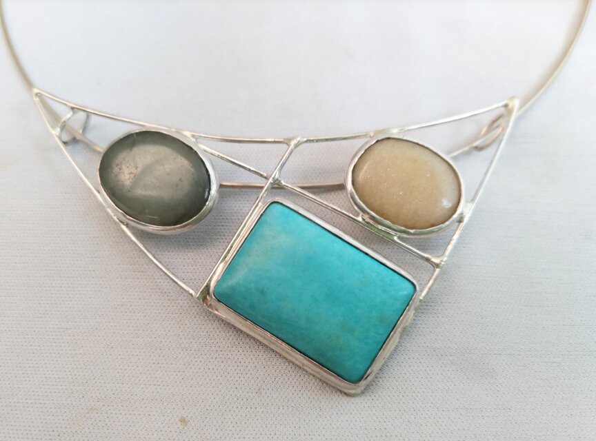 トルコ石翡翠チョーカー | iichi 日々の暮らしを心地よくする