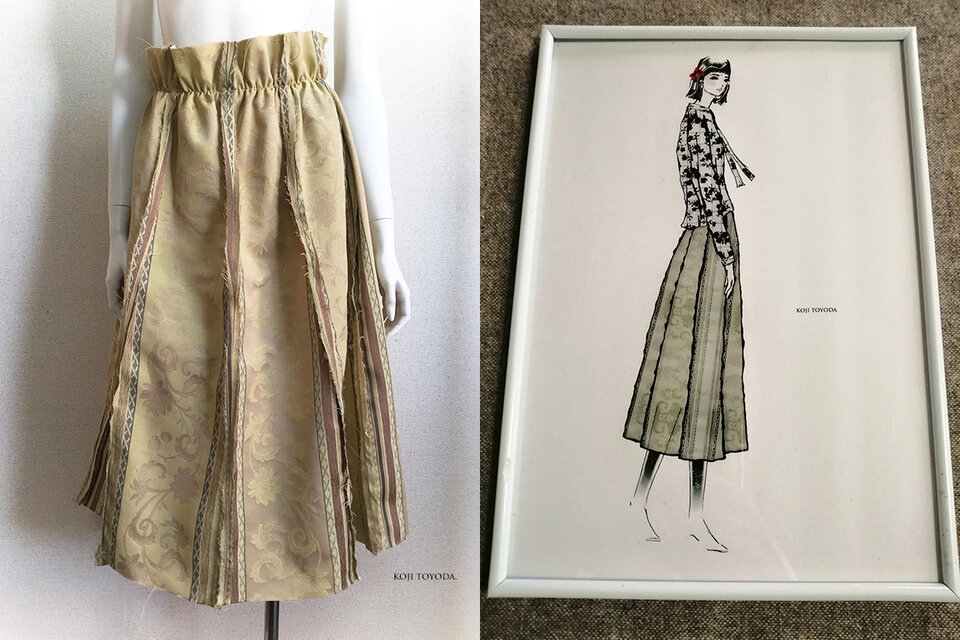 1点もの・デザイン画付き】ハイウエストシャーリング切りっぱなし  