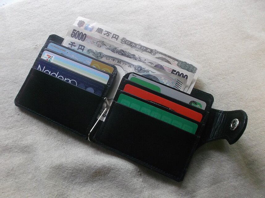 マネークリップ コンパクト財布 外コインケース&カードポケット