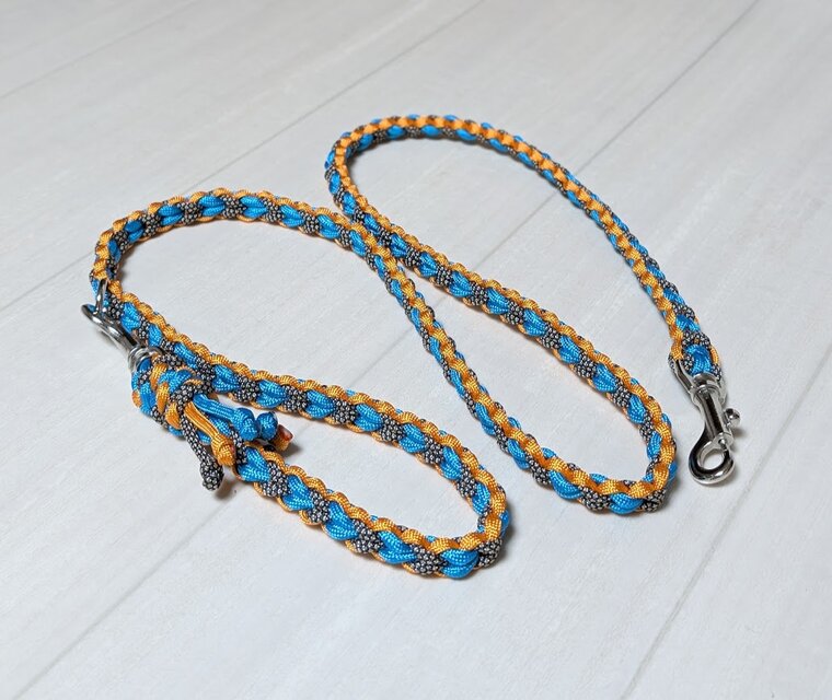 パラコード カフェリード ハート柄 小型、中型、大型犬用 (全長120cm