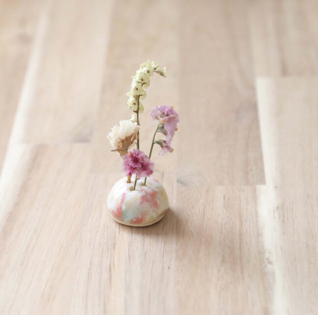春色模様のボタン型花立て ＊ ドライフラワー付き | iichi 日々の