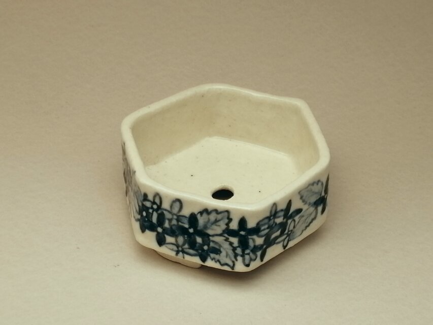 六角鉢  紫陽花