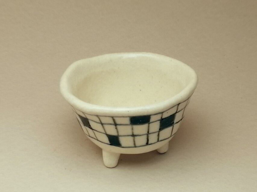 豆鉢  格子縞