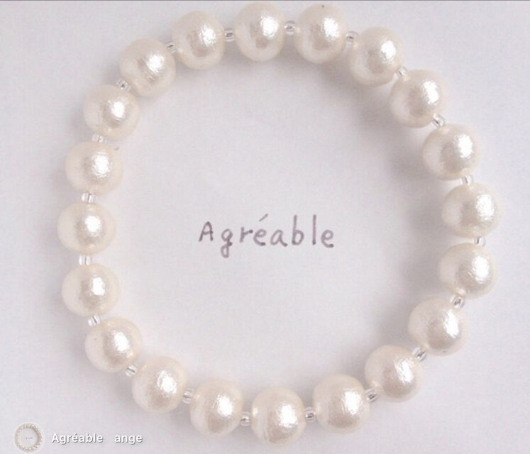コットンパール淑女のブレスレット