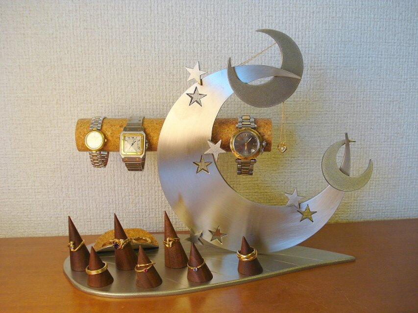 腕時計スタンド　アクセサリー、腕時計を飾るインテリア　リーフトリプルクロス三日月アクセサリー収納スタンドのコピー