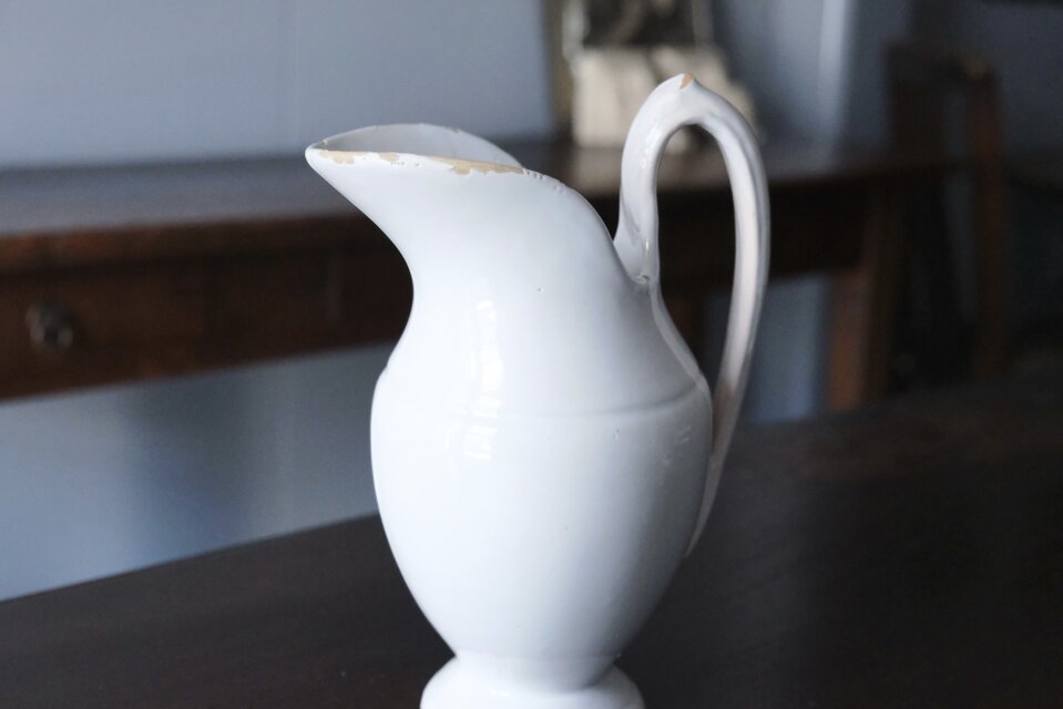 白釉 ピシェ エギエール h24.5cm ムスティエ もしくは