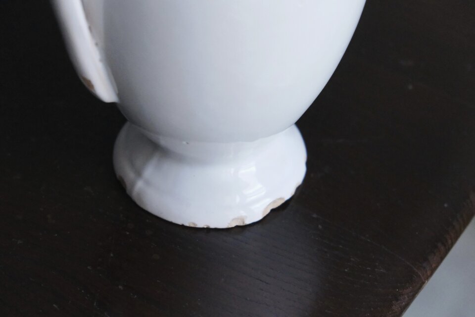 白釉 ピシェ エギエール h24.5cm ムスティエ もしくは リュネヴィル