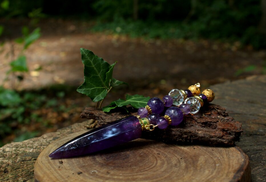 アロマボトルネックレス　アメジスト