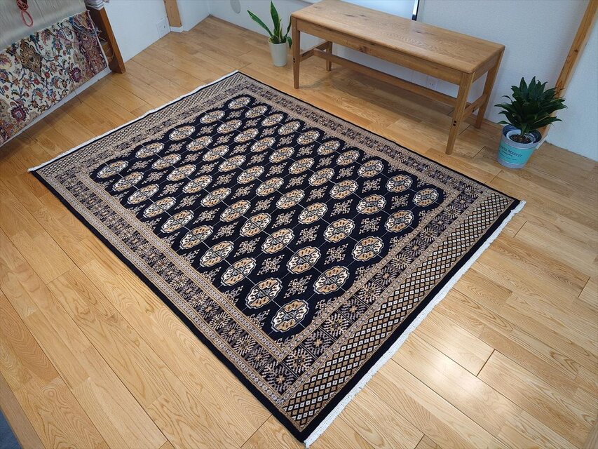 パキスタン絨毯 ハイクオリティ ボハラデザイン 192x140cm 厚み