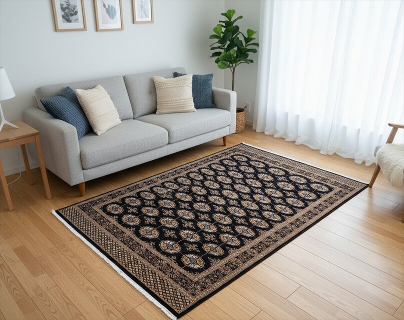 パキスタン絨毯 ハイクオリティ ボハラデザイン 192x140cm 厚み