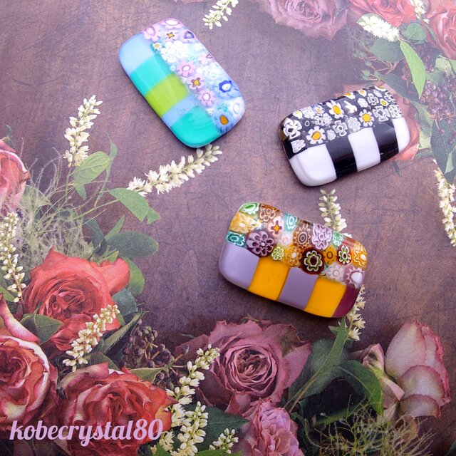 ヴェネチアンガラス帯留め大　250529TK3